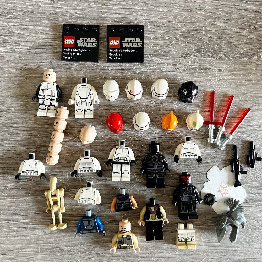 Mixed LEGO Star Wars Minifigure Parts, Helmets and Accessories Authentic EUC